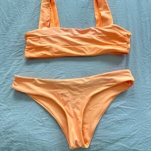Women's Orange Straight-Across Bikini